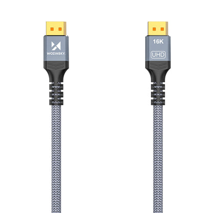 Wozinsky WPS-16AYL3S DisplayPort 2.1-kabel 80Gb/s 16K@60Hz 8K@120Hz 4K@240Hz HDR HDCP DSC 3m - Svart