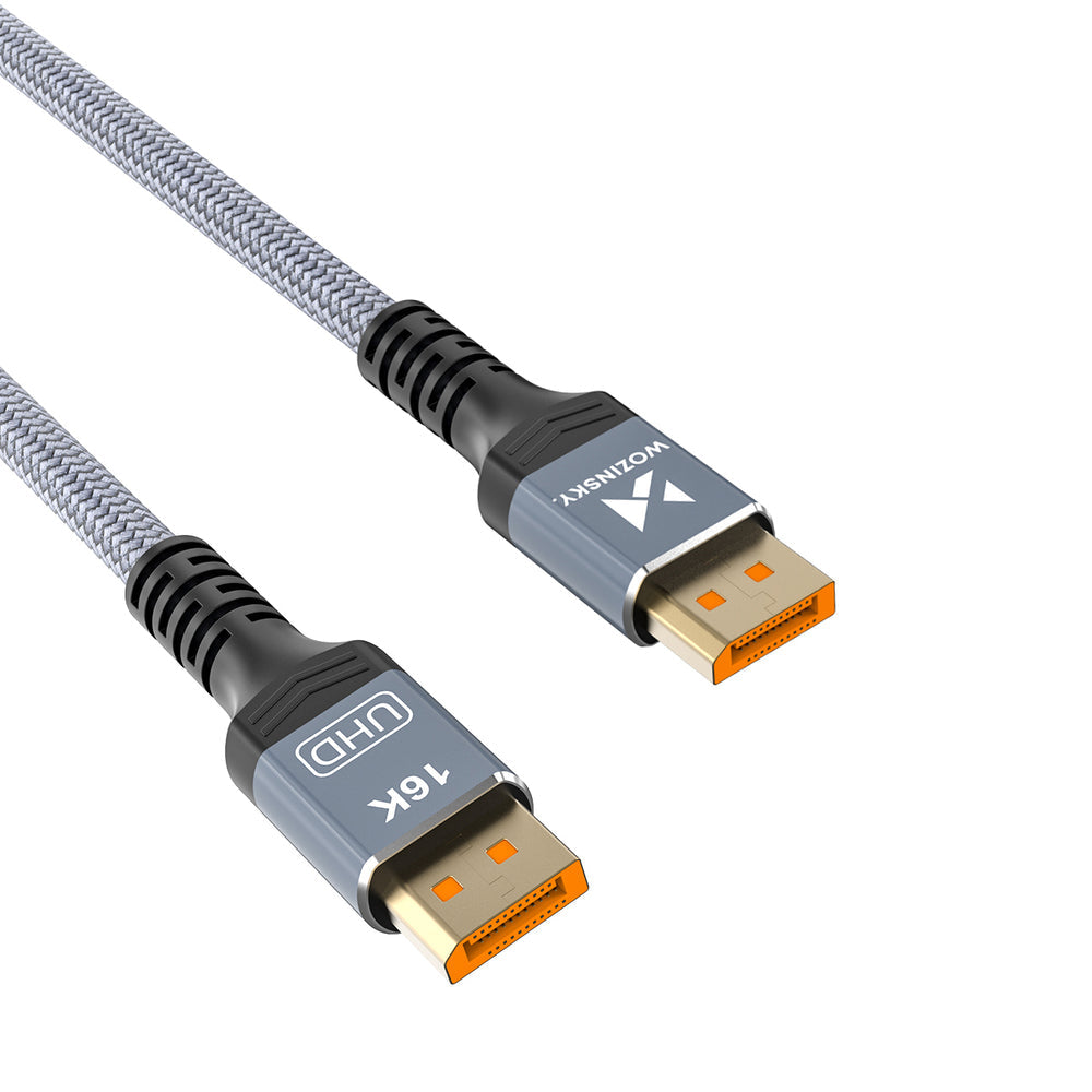Wozinsky WPS-16AYL3S DisplayPort 2.1-kabel 80Gb/s 16K@60Hz 8K@120Hz 4K@240Hz HDR HDCP DSC 3m - Svart