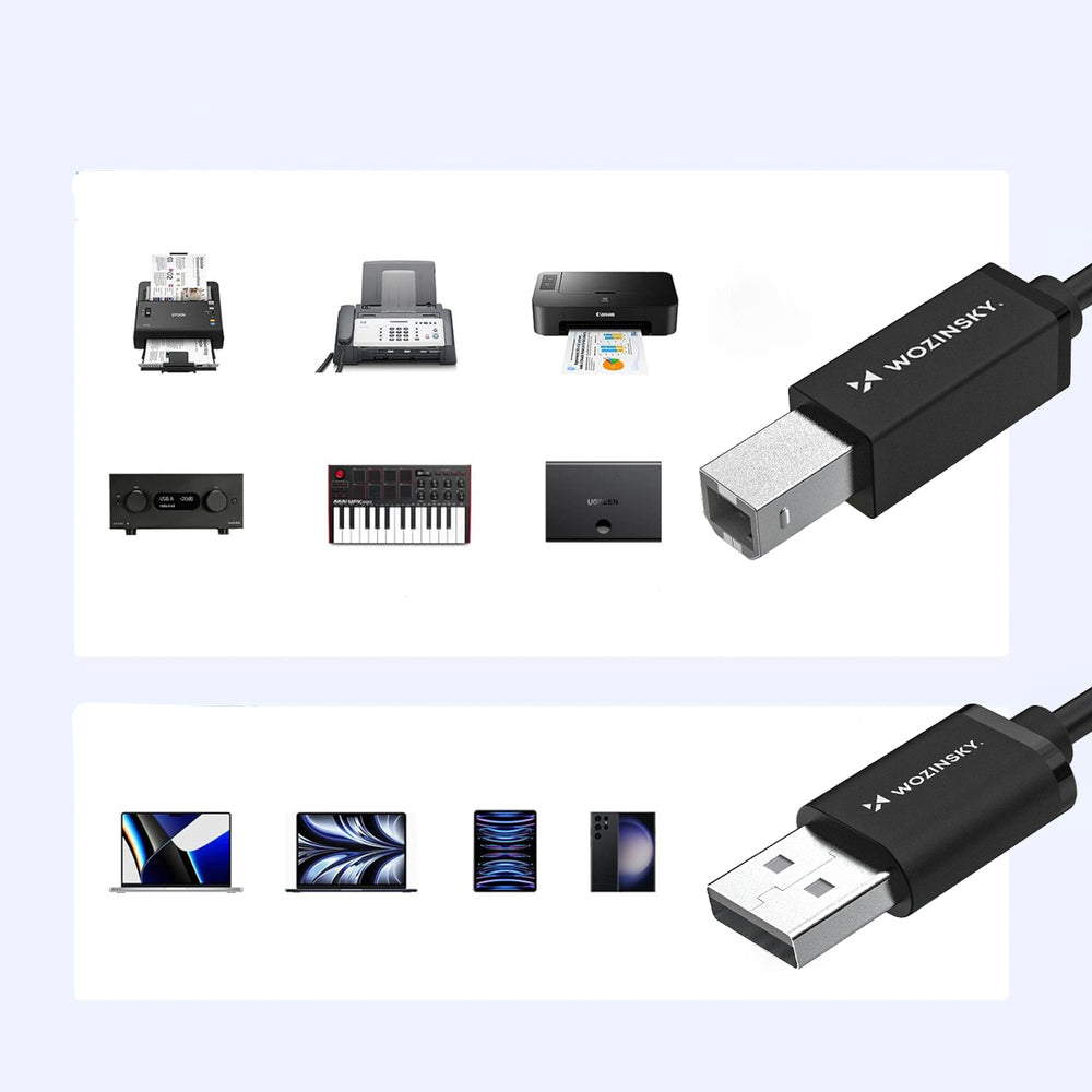 Wozinsky WKDDY3S USB-B - USB-A 480Mb/s Kabel 2m - Svart