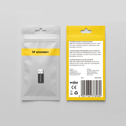 Wozinsky WAAC-01 USB-A - USB-C OTG-adapter - Svart