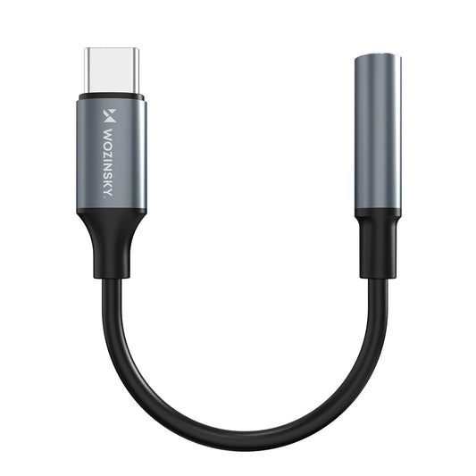 Wozinsky WACM-01 USB-C Adapter - 3,5 mm Mini Jack - Svart