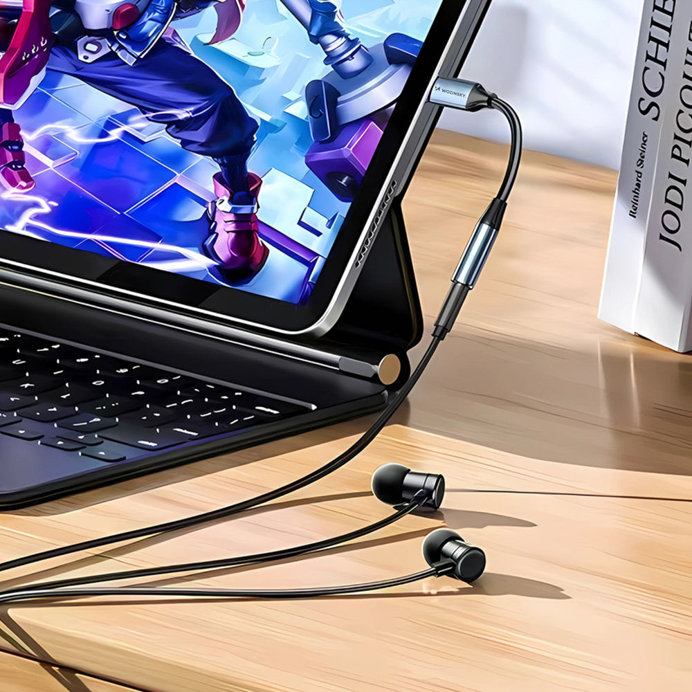 Wozinsky WACM-01 USB-C Adapter - 3,5 mm Mini Jack - Svart