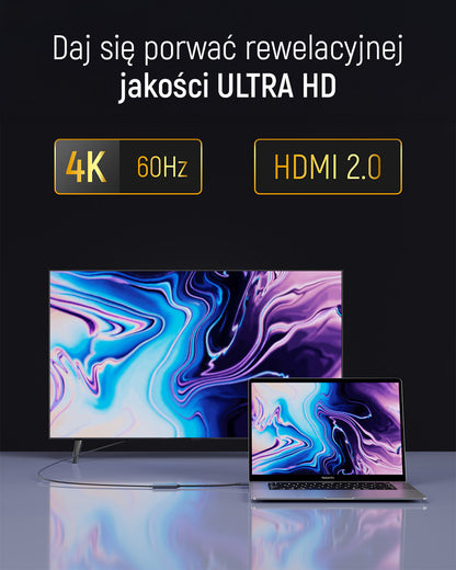 Wozinsky WACH-01 USB-C - HDMI 4K 60Hz Adapter - Svart