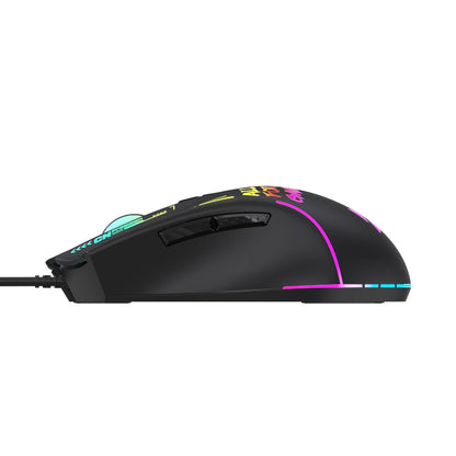Wozinsky WMGK-7200 Träddad optisk spelmus 7200 DPI - svart