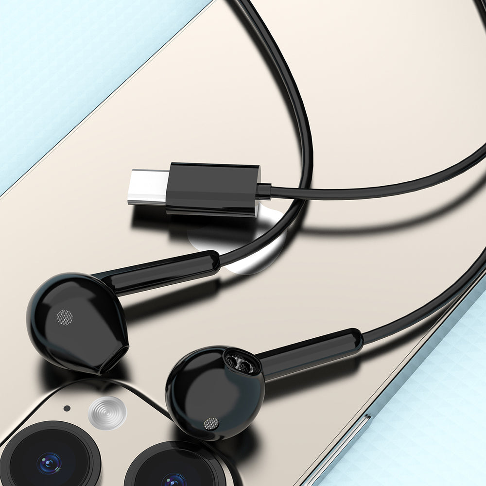 Dudao X3C In-Ear Wired USB-C Headphones 1.2m - Svart