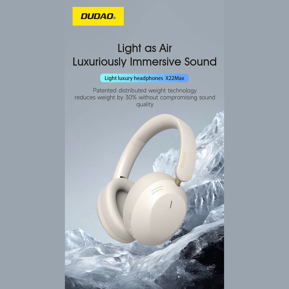 Dudao X22 Max trådlösa Bluetooth-hörlurar med ANC - beige