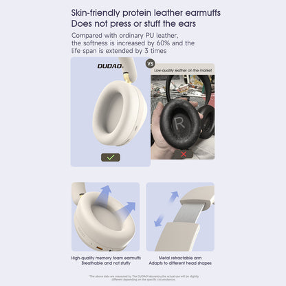 Dudao X22 Max trådlösa Bluetooth-hörlurar med ANC - beige