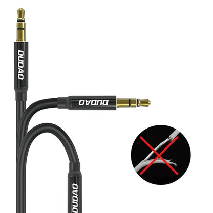 Dudao L12S AUX kabel mini jack 3,5 mm 1m 3-pol stereo - svart