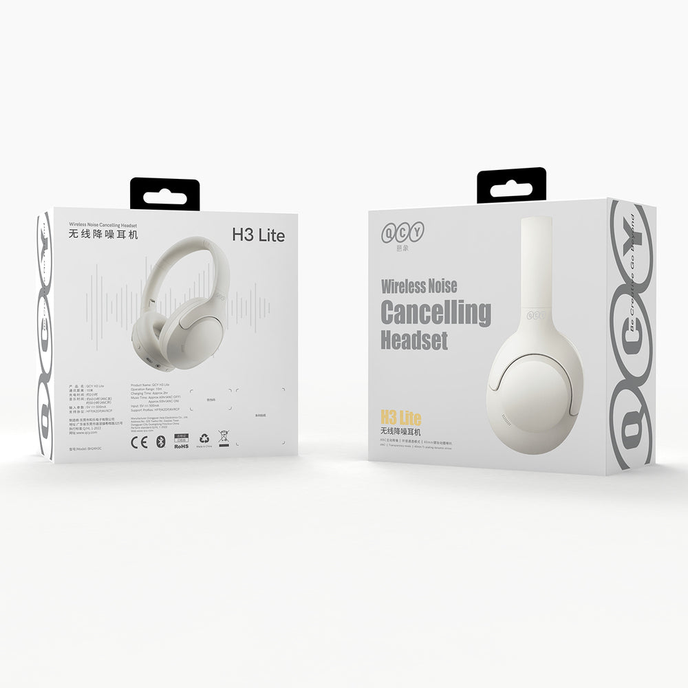 QCY H3 Lite hörlurar med ANC och Bluetooth 5.3 - Vit