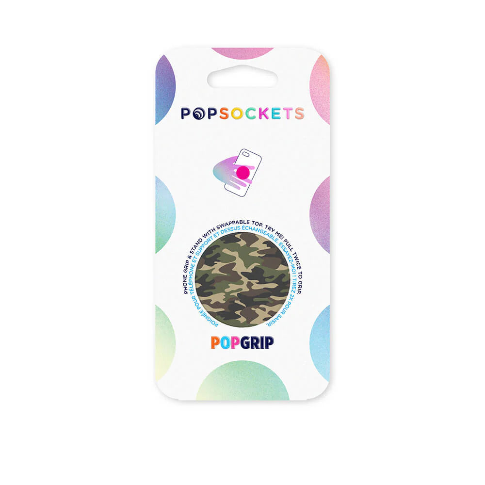 POPSOCKETS Woodland Camo avtagbar grepp med stående funktion