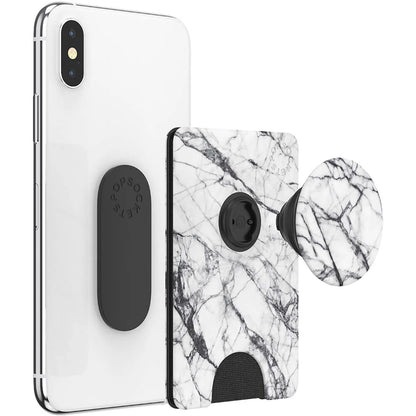 POPSOCKETS Wallet Dove White Marble Avtagbar mobil plånbok PopWallet+