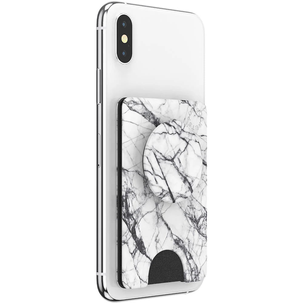 POPSOCKETS Wallet Dove White Marble Avtagbar mobil plånbok PopWallet+