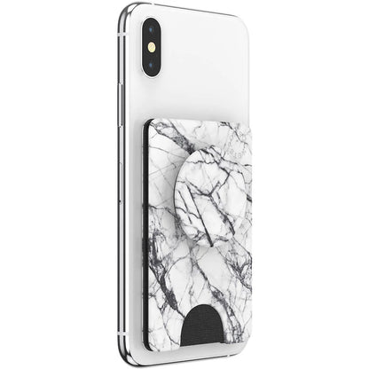 POPSOCKETS Wallet Dove White Marble Avtagbar mobil plånbok PopWallet+