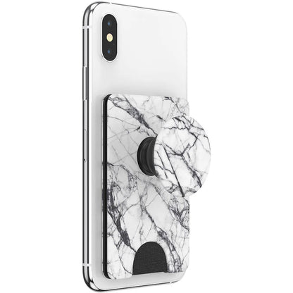 POPSOCKETS Wallet Dove White Marble Avtagbar mobil plånbok PopWallet+
