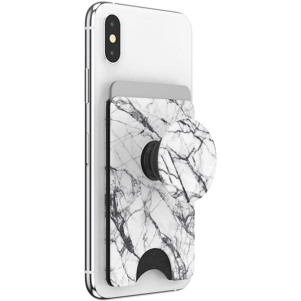 POPSOCKETS Wallet Dove White Marble Avtagbar mobil plånbok PopWallet+