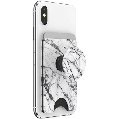 POPSOCKETS Wallet Dove White Marble Avtagbar mobil plånbok PopWallet+
