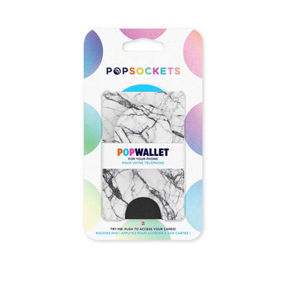 POPSOCKETS Wallet Dove White Marble Avtagbar mobil plånbok PopWallet+