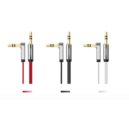 UGREEN platt kabel ljudkabel AUX 3,5 mm mini jack 1m silver (10597)