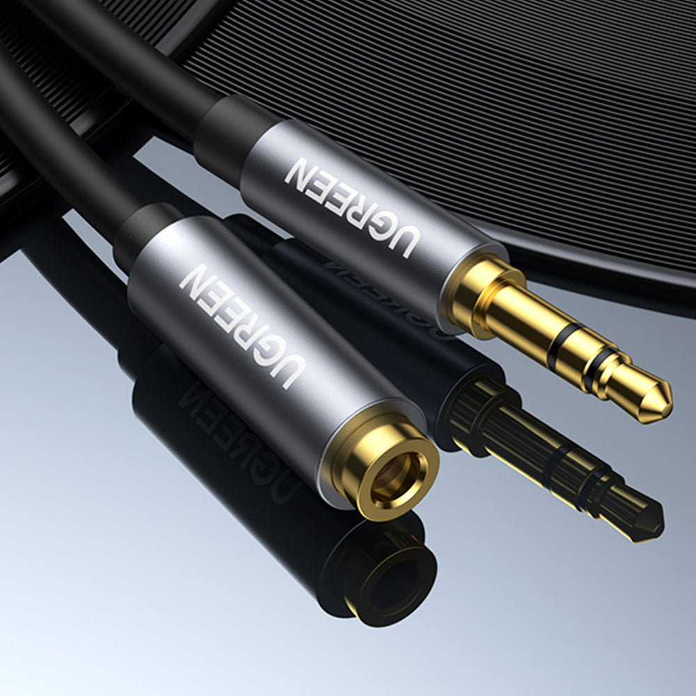 Ugreen AV118 10592 kabel 3,5 mm mini jack (manlig) / 3,5 mm mini jack (kvinnlig) 1m - silver