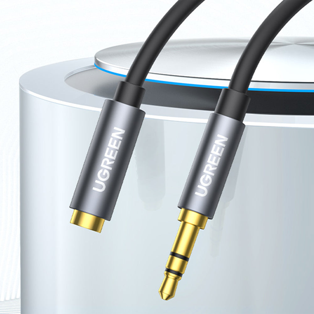 Ugreen AV118 10592 kabel 3,5 mm mini jack (manlig) / 3,5 mm mini jack (kvinnlig) 1m - silver