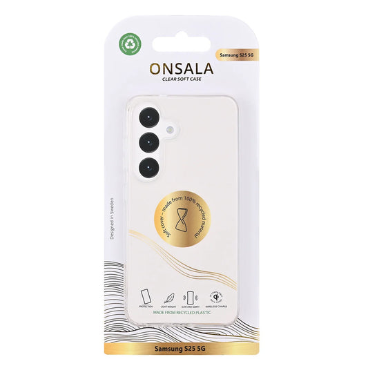 ONSALA  Mobilskal Samsung S25 5G TPU Återvunnen Transparent