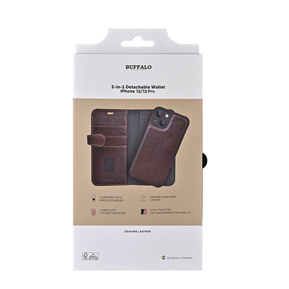Buffalo 2in1 Wallet Leather 3 Card iPhone 12 / 12 Pro Brown