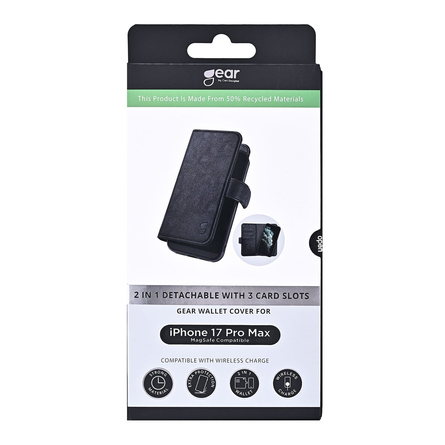 Gear 2in1 3 Card Recycled Mag Serie iPhone 17 Pro Max Black