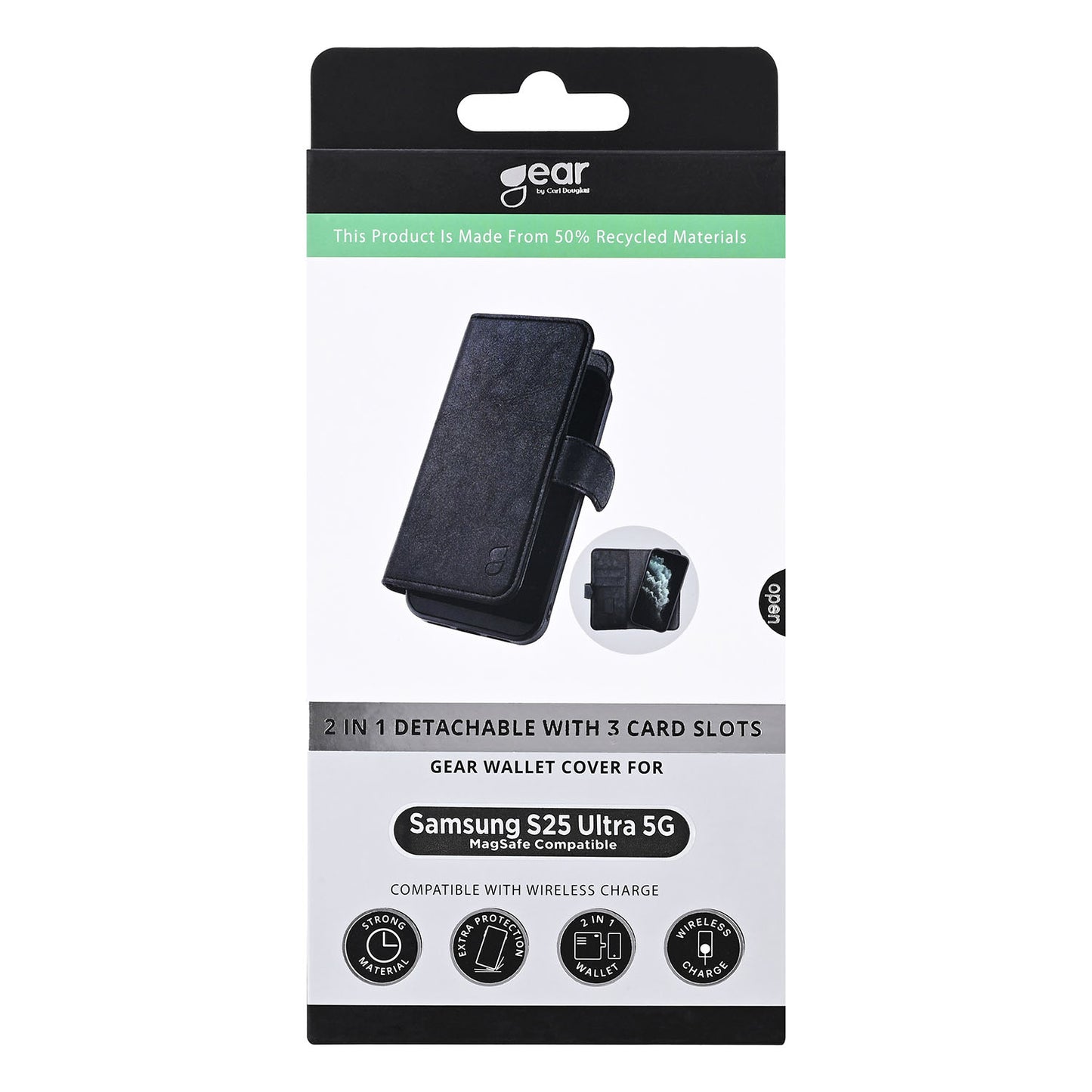 Gear 2in1 3 Card Recycled Samsung S25 Ultra 5 G Black