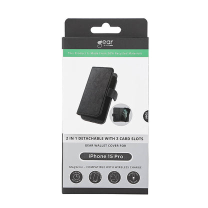 Gear 2in1 3 Card Recycled Mag Serie iPhone 15 Pro Black
