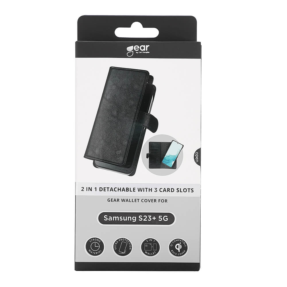 Gear 2in1 Wallet 3 Card Samsung S23+ 5 G Black