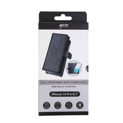 Gear 2in1 Wallet 3 Card iPhone 14 Pro 6,1" Black