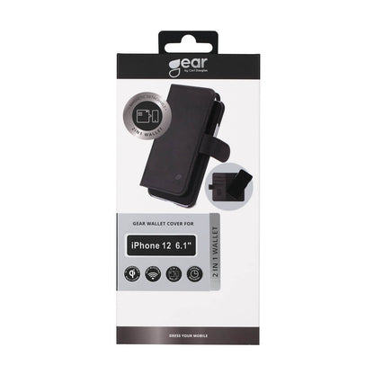 Gear Wallet Sort Til 3 Kort iPhone 12 / 12 Pro 2in1 Magnetcover