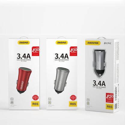 Dudao 3.4A smart bil laddare 2x USB silver (R6S silver)