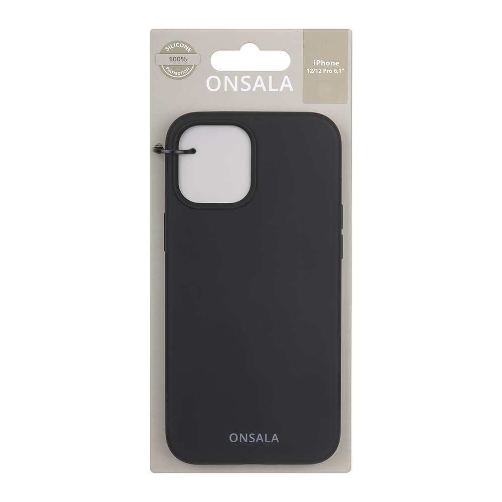 Onsala Mobil Cover Silicone Black iPhone 12 / 12 Pro