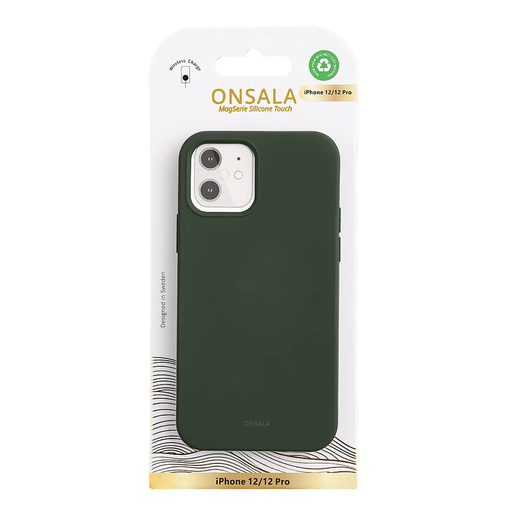 Onsala Backcover Sil Touch iPhone 12/12 Pro Olive Green