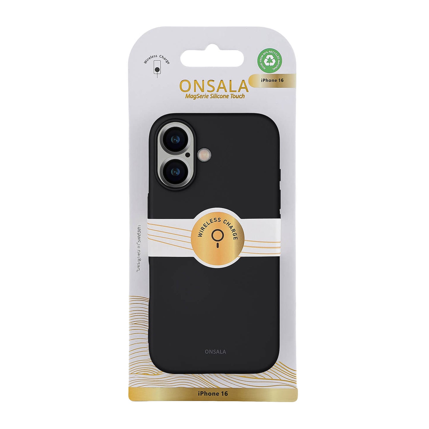 Onsala Back Sil Touch Recycled Mag Serie iPhone 16 Black