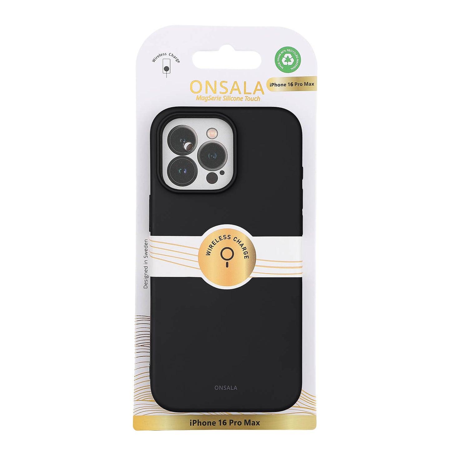 Onsala Back Sil Touch Recycled Mag Serie iPhone 16 Pro Max Black
