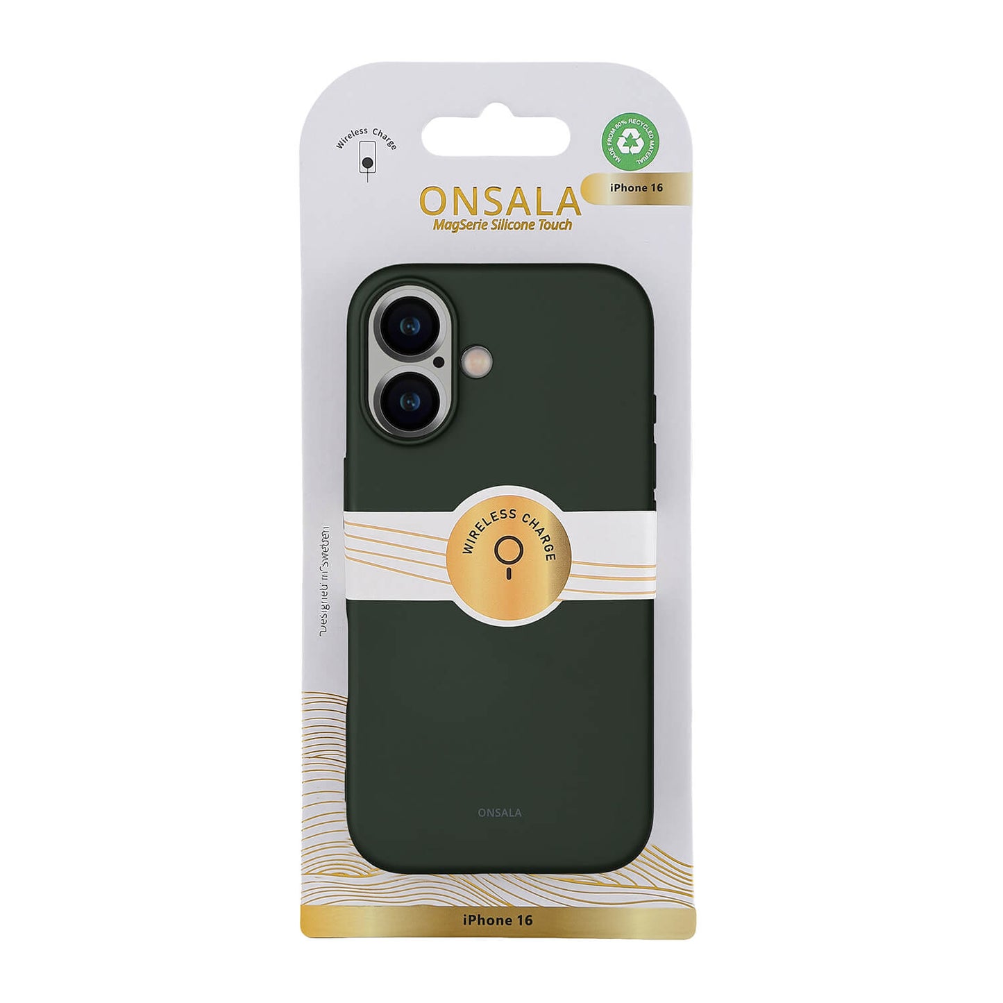 Onsala Back Sil Touch Recycled Mag Serie iPhone 16 Olive Green