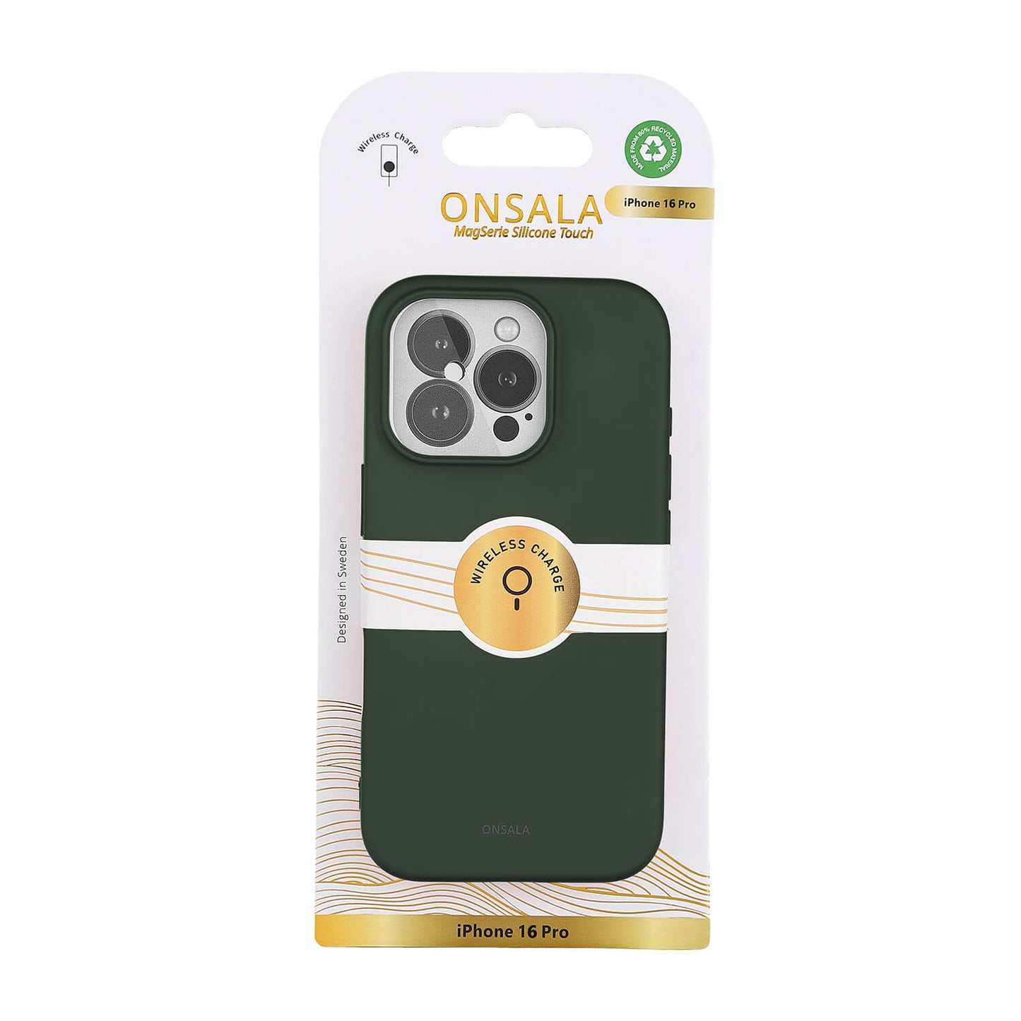 Onsala Back Sil Touch Recycled Mag Serie iPhone 16 Pro Olive Green