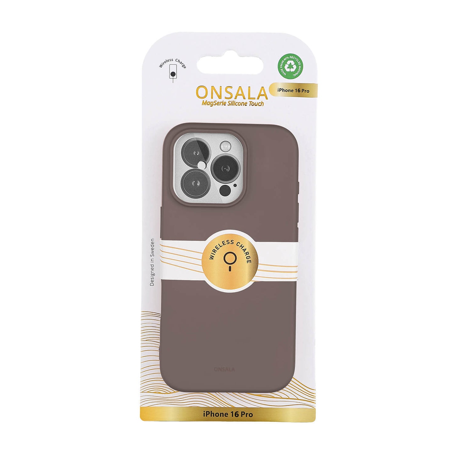 Onsala Back Sil Touch Recycled Mag Serie iPhone 16 Pro Chocolate