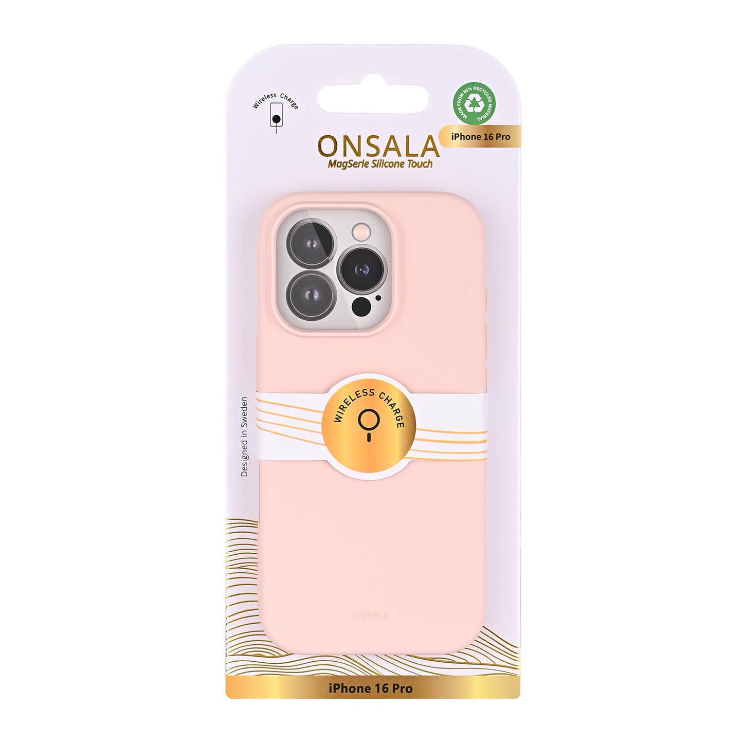 Onsala Back Sil Touch Recycled Mag Serie iPhone 16 Pro Chalk Pink