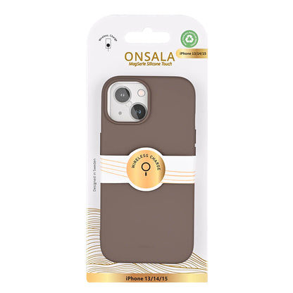 Onsala Back Sil Touch Recycled Mag Serie iPhone 13/14/15 Chocolate