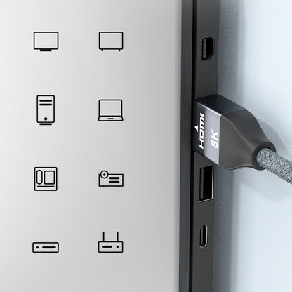 Wozinsky HDMI 2.1 Kabel 8K 60 Hz 48 Gbps / 4K 120 Hz / 2K 144 Hz 1 m Silver (WHDMI-10)