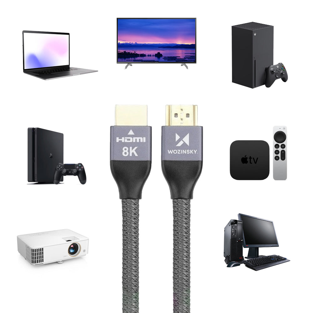 Wozinsky HDMI 2.1 Kabel 8K 60 Hz 48 Gbps / 4K 120 Hz / 2K 144 Hz 3 m Silver (WHDMI-30)