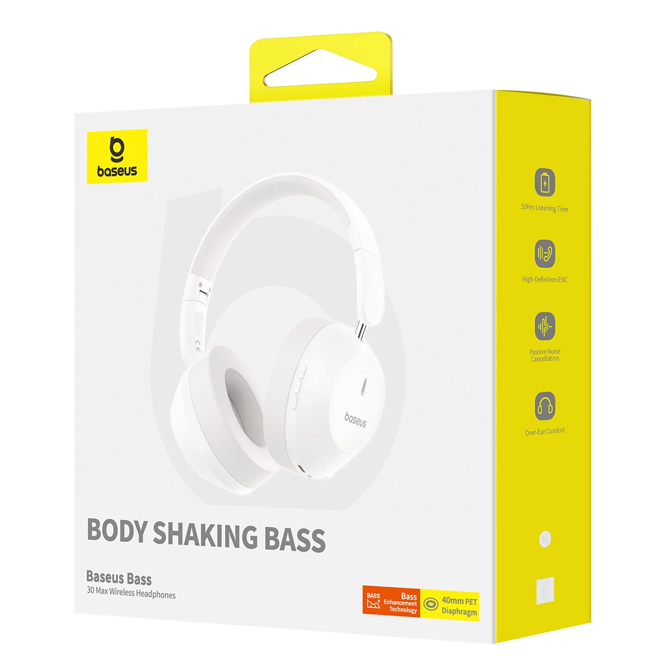 Baseus Bass 30 Max Wireless Headphones - Vit