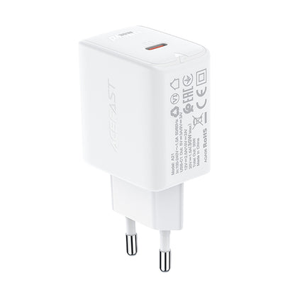 Acefast laddare GaN USB typ C 30W, PD, QC 3.0, AFC, FCP vit (A21 vit)