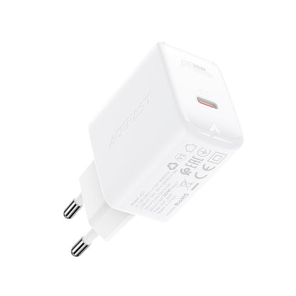 Acefast laddare GaN USB typ C 30W, PD, QC 3.0, AFC, FCP vit (A21 vit)