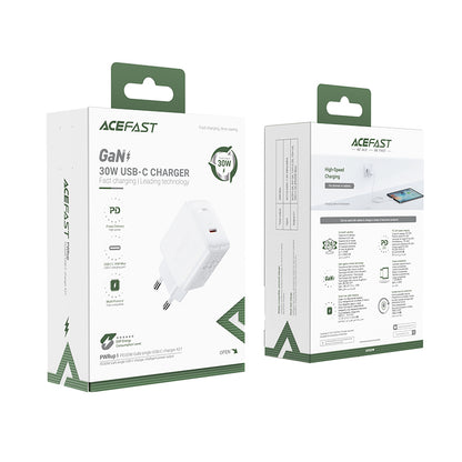 Acefast laddare GaN USB typ C 30W, PD, QC 3.0, AFC, FCP vit (A21 vit)