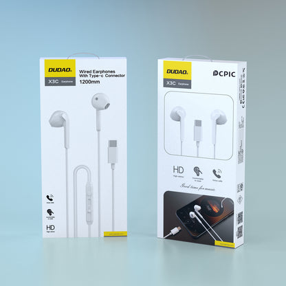 Dudao X3C In-Ear Wired USB-C Headphones 1,2m - Vit