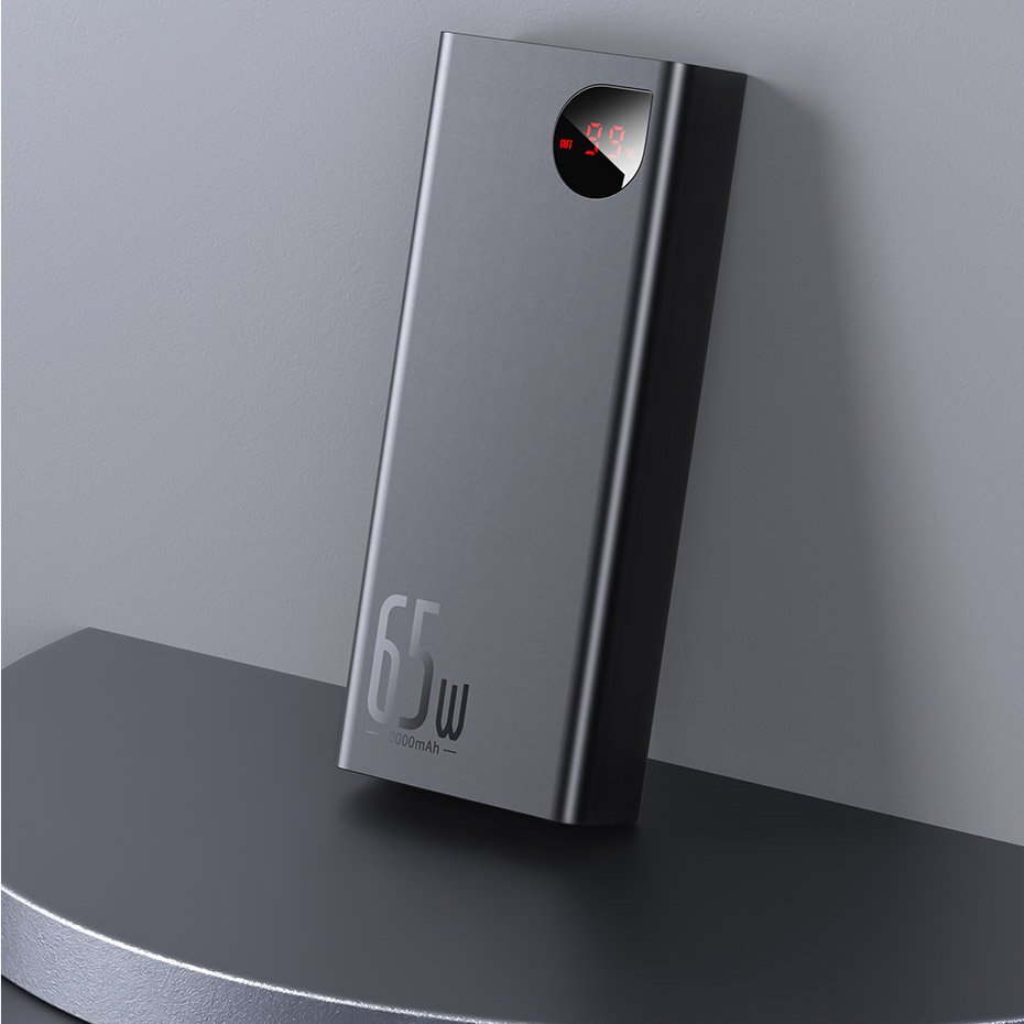 Baseus Adaman powerbank 2x USB / 1x USB Type C / 1x micro USB 20000mAh 65W Quick Charge 3.0 Power Delivery black